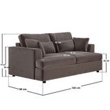 SOLACE+CO Drew 2 Seater Mocha Velvet Sofa