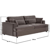 SOLACE+CO Drew 3 Seater Mocha Velvet Sofa