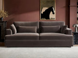 SOLACE+CO Drew 3 Seater Mocha Velvet Sofa