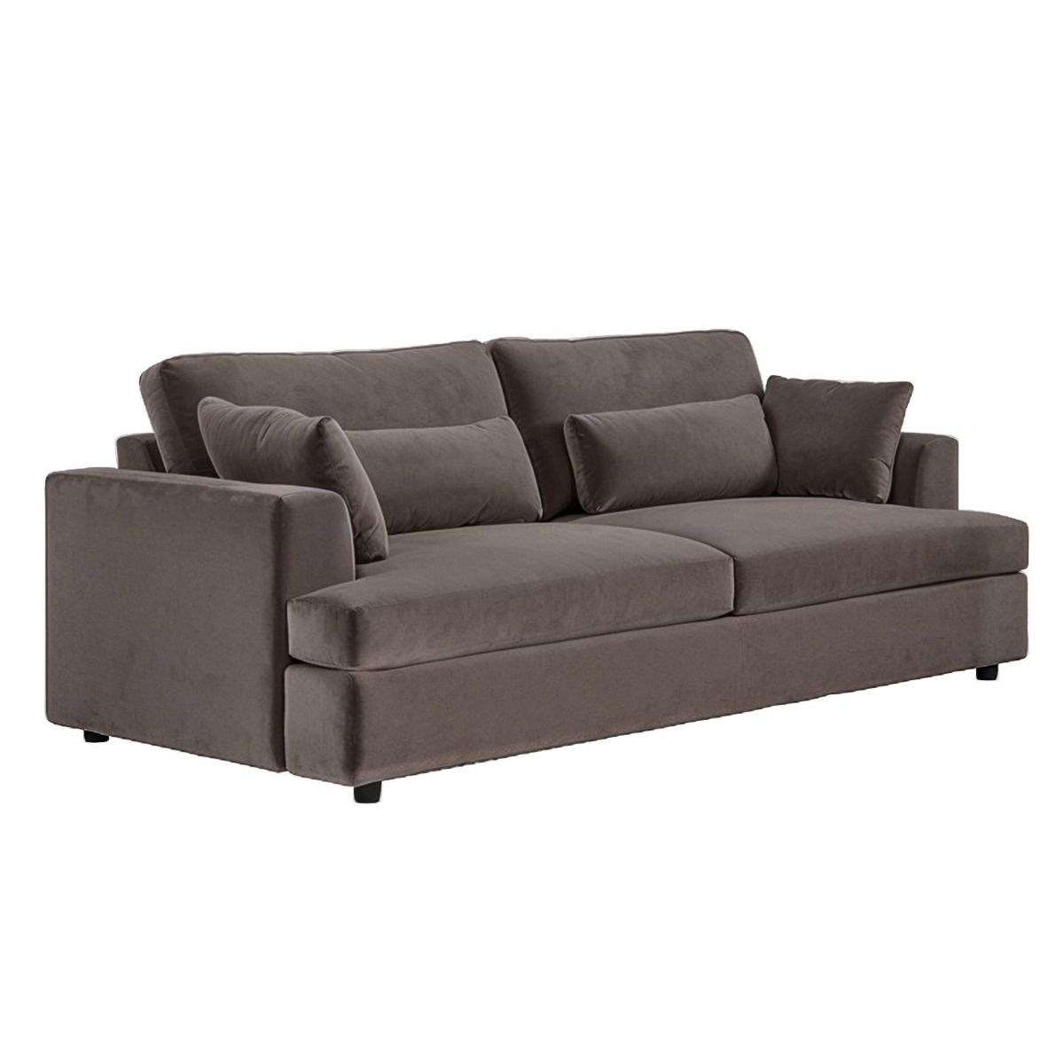 SOLACE+CO Drew 3 Seater Mocha Velvet Sofa