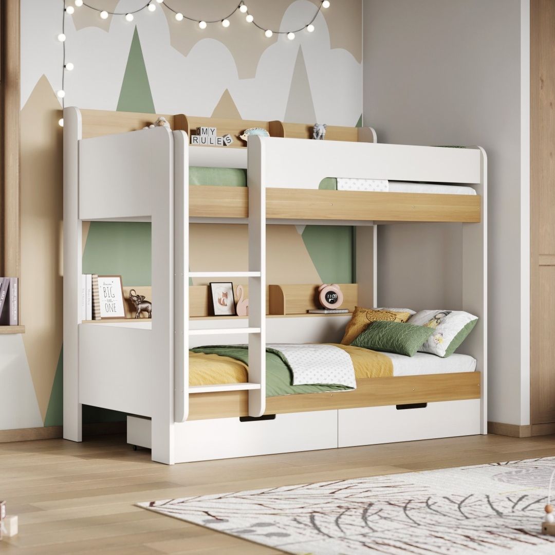 Flair Eddie Storage Bunk White & Oak