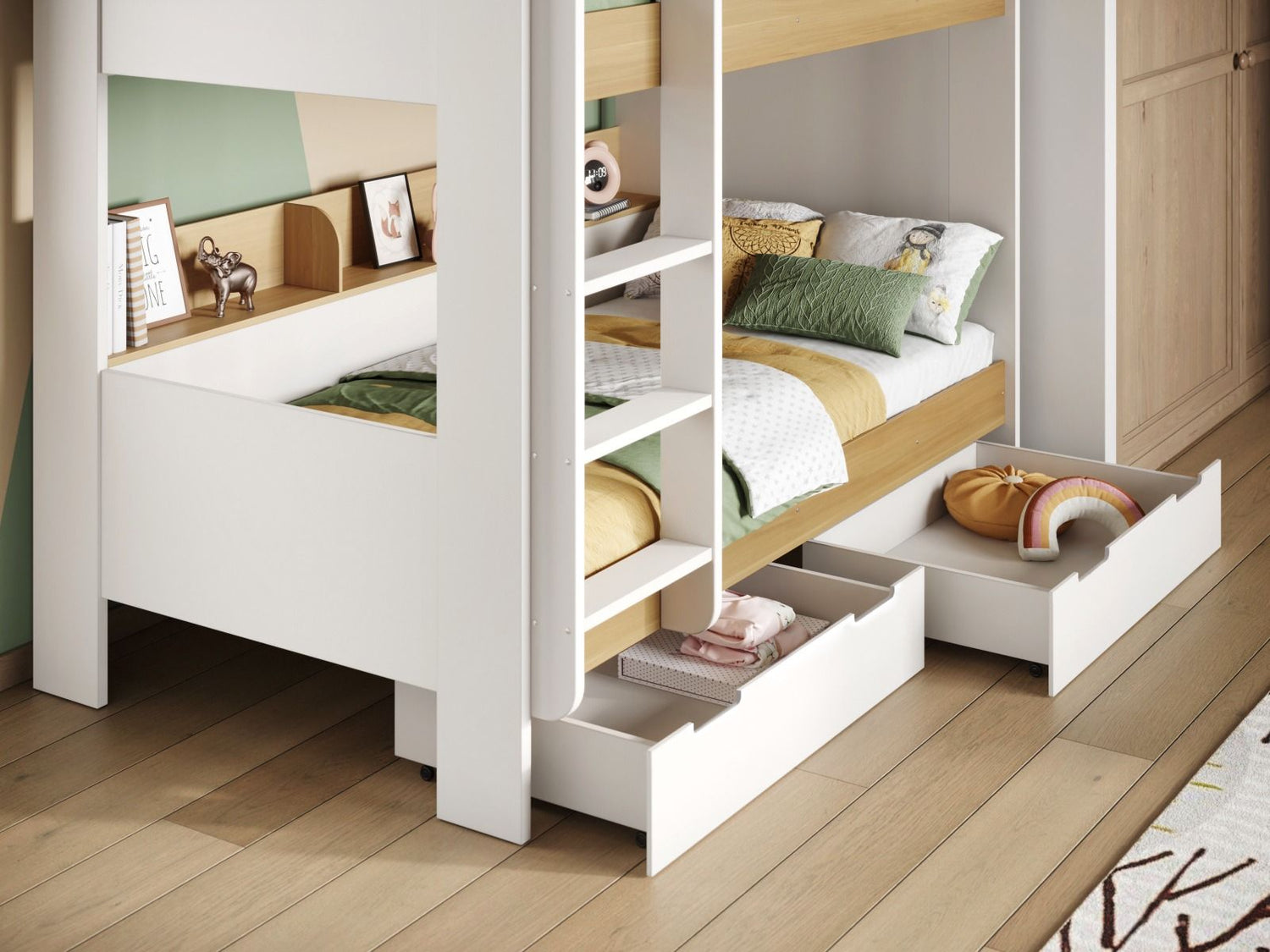 Flair Eddie Storage Bunk White & Oak