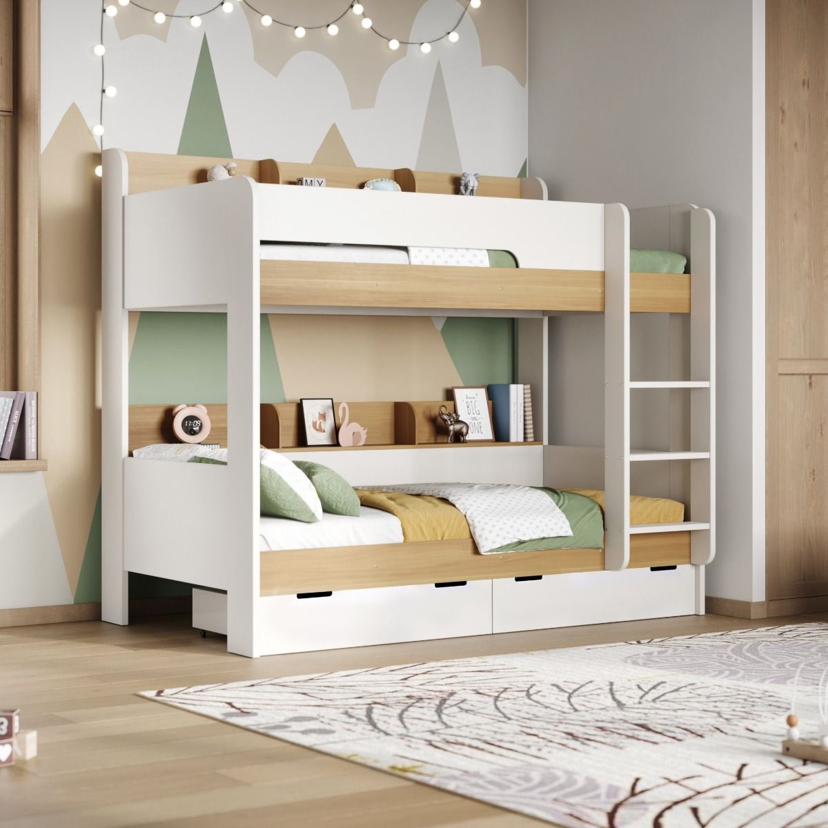 Flair Eddie Storage Bunk White & Oak