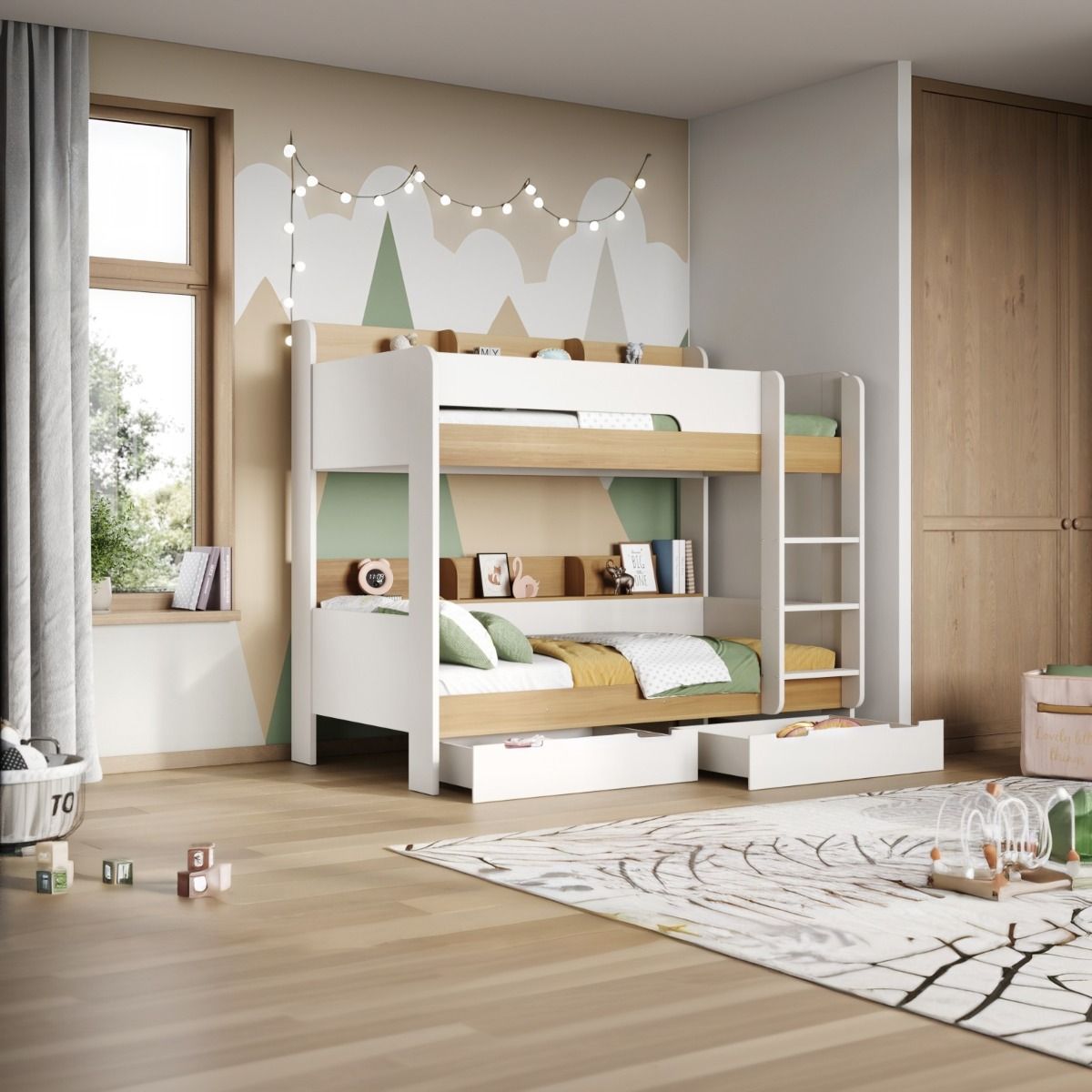 Flair Eddie Storage Bunk White & Oak