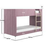 Flair Eden Bunk Bed Pink Velvet