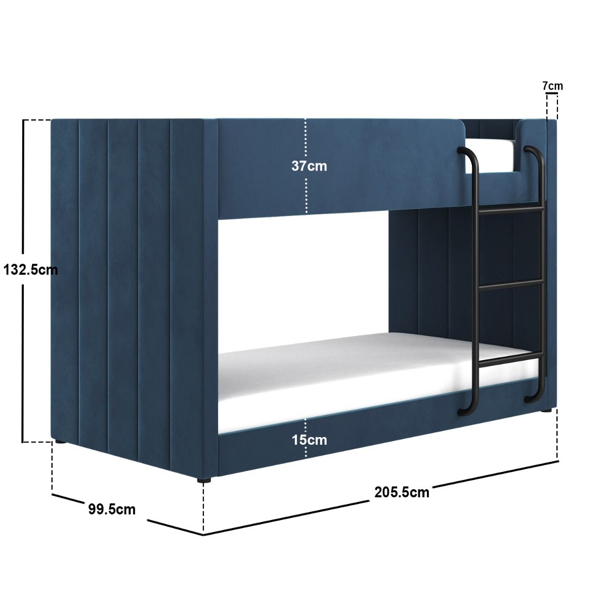 Flair Eden Bunk Bed Navy Velvet
