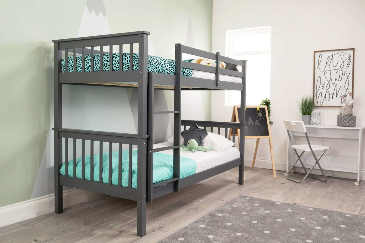 Flair Zoom Wooden Detachable Bunk Bed Grey