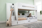 Flair Slick Staircase Bunk Bed with Storage White