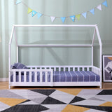 Flair Explorer Play House Floor Bed with Rails White Wooden