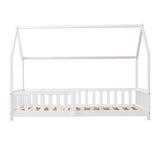 Flair Explorer Play House Floor Bed with Rails White Wooden