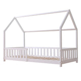 Flair Explorer Play House Floor Bed with Rails White Wooden