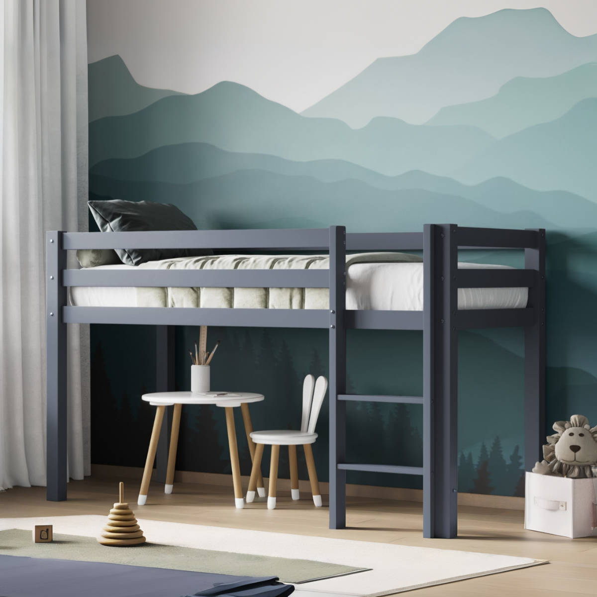 Flair Wooden Elara Shorty Mid Sleeper Grey