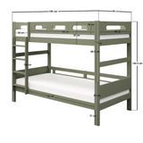 Flair Elijah Detachable Wooden Bunk Bed Green