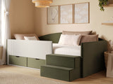 Flair Elisa Daybed Olive Green Velvet &amp; Beige Cord