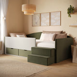 Flair Elisa Daybed Olive Green Velvet &amp; Beige Cord