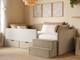 Flair Elisa Low Sleeper Bed Beige Velvet &amp; Beige Cord