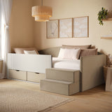 Flair Elisa Low Sleeper Bed Beige Velvet &amp; Beige Cord