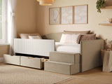 Flair Elisa Low Sleeper Bed Beige Velvet &amp; Beige Cord