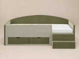 Flair Elisa Daybed Olive Green Velvet &amp; Beige Cord