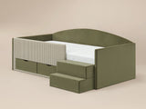 Flair Elisa Daybed Olive Green Velvet &amp; Beige Cord