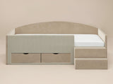 Flair Elisa Low Sleeper Bed Beige Velvet &amp; Beige Cord
