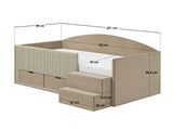 Flair Elisa Low Sleeper Bed Beige Velvet &amp; Beige Cord
