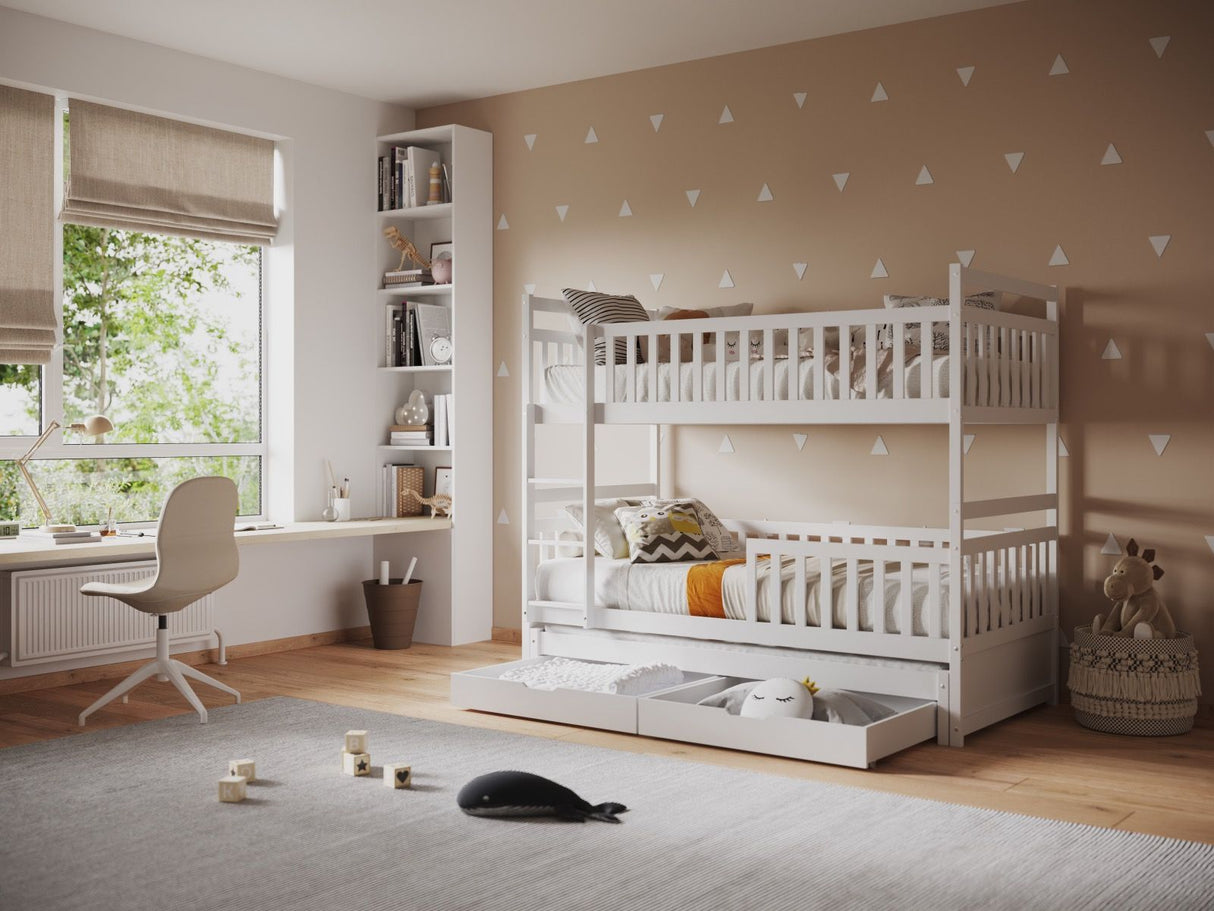 Flair Elvis Bunk Bed with Trundle & Drawers White