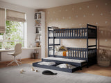 Flair Elvis Bunk Bed with Trundle & Drawers Grey