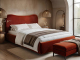 SOLACE+CO Ember Ottoman Bed Orange Velvet Kingsize