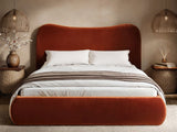 SOLACE+CO Ember Ottoman Bed Orange Velvet Double