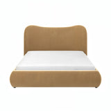 SOLACE+CO Ember Ottoman Bed Sand Velvet Kingsize