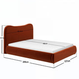 SOLACE+CO Ember Ottoman Bed Orange Velvet Double