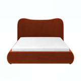 SOLACE+CO Ember Ottoman Bed Orange Velvet Kingsize
