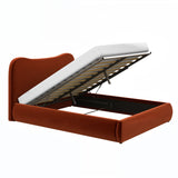 SOLACE+CO Ember Ottoman Bed Orange Velvet Kingsize