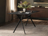 SOLACE+CO Emil Black Mottled Glass Rectangular Dining Table