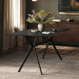 SOLACE+CO Emil Black Mottled Glass Rectangular Dining Table