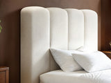 SOLACE+CO Emilie Single Ribbed Ottoman Bed Cream Boucle
