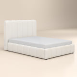 SOLACE+CO Emilie Ribbed Ottoman Kingsize Bed Cream Boucle