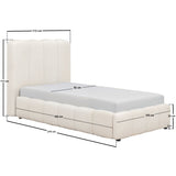 SOLACE+CO Emilie Single Ribbed Ottoman Bed Cream Boucle