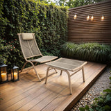 SOLACE+CO Esen Garden Lounge Chair with Footstool Beige