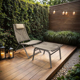 SOLACE+CO Esen Garden Lounge Chair with Footstool Dark Brown