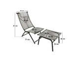 SOLACE+CO Esen Garden Lounge Chair with Footstool Dark Brown