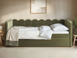 Flair Esme Cloud Day Bed with Trundle Khaki Green Velvet