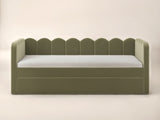 Flair Esme Cloud Day Bed with Trundle Khaki Green Velvet