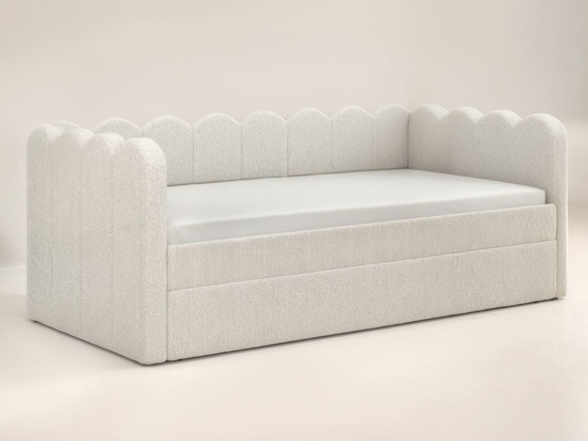 Flair Esme Cloud Day Bed with Trundle Beige Boucle