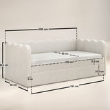 Flair Esme Cloud Day Bed with Trundle Beige Boucle