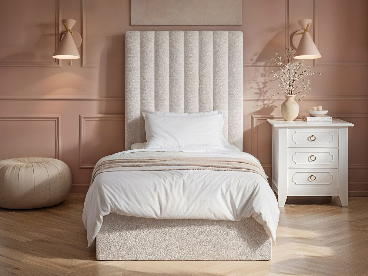 Flair Everley Single Ottoman Bed Cream Boucle