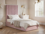Flair Everley Single Ottoman Bed Pink Velvet