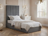 Flair Everley Single Ottoman Bed Grey Velvet