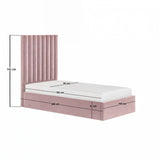 Flair Everley Single Ottoman Bed Pink Velvet